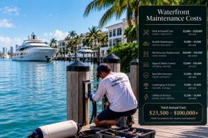 Miami waterfront home with private dock and seawall